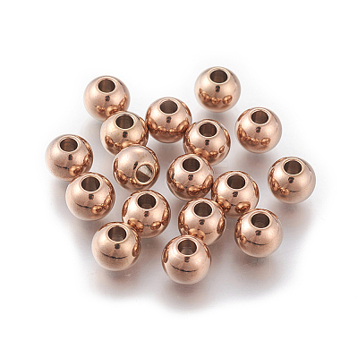 Ion Plating(IP) Round 304 Stainless Steel Beads STAS-G130-6mm-63RG-1