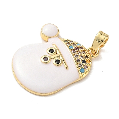 Christmas Brass Micro Pave Cubic Zirconia Pendants KK-K305-07D-01-1