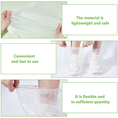 40Pcs Plastic Disposable Waterproof Shoe Covers AJEW-GO0004-44-1