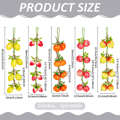 5Pcs 5 Styles Foam Imitation Fruits DIY-PH0036-41-1