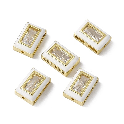Rack Plating Brass Rectangle Beads KK-C007-14G-05-1