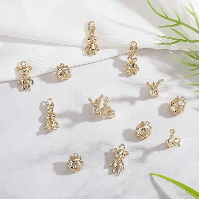 16Ppcs 4 Style Rack Plating Brass Pendants KK-FH0003-92-1