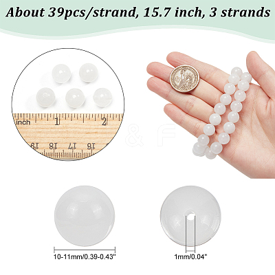 Round Natural White Jade Beads Strands G-NB0005-14A-1