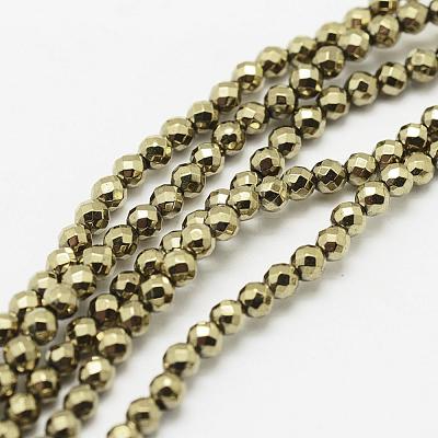 Round Non-magnetic Synthetic Hematite Beads Strands G-D617-3mm-27-1