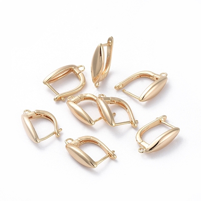 Brass Hoop Earring Findings with Latch Back Closure KK-L180-114G-1