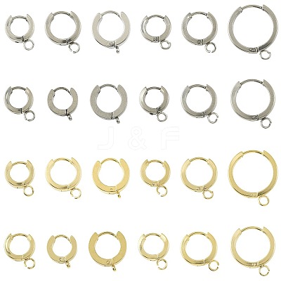 16Pcs 201 Stainless Steel Huggie Hoop Earrings Findings STAS-FS0002-26A-1