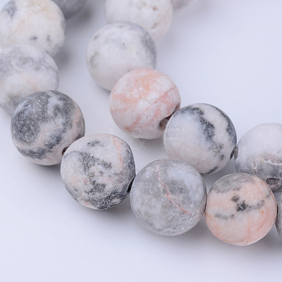 Natural Zebra Jasper Beads Strands X-G-Q462-8mm-03-1