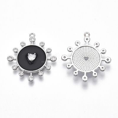 Brass Enamel Pendants KK-S356-057A-P-NF-1