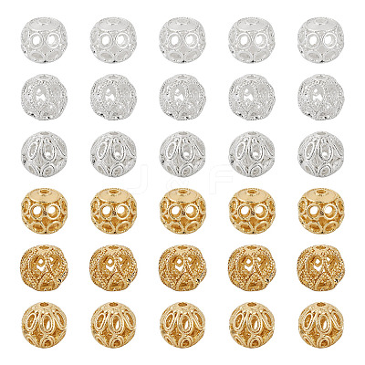 30Pcs 6 Style Brass Beads KK-TA0001-24-1