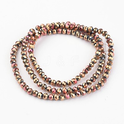 Electroplate Glass Beads Strands EGLA-P018-3mm-F02-1