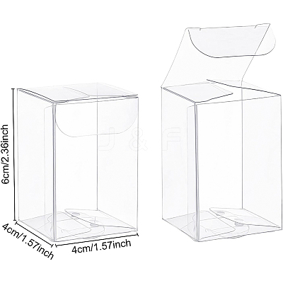40Pcs Rectangle Transparent Plastic PVC Box Gift Packaging CON-BC0002-21B-1
