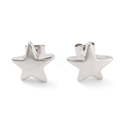 Non-Tarnish Star 316 Surgical Stainless Steel Stud Earrings for Women EJEW-Z050-25P-1