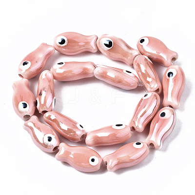 Handmade Porcelain Ceramic Beads Strands PORC-T006-03I-1
