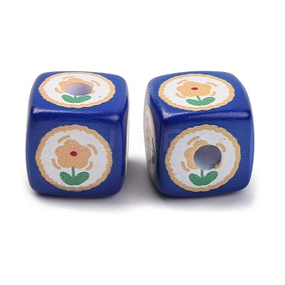 Printed Opaque Acrylic Beads SACR-A009-01G-1