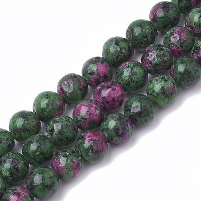 Synthetic Ruby in Zoisite Beads Strands G-S281-52-8mm-1-1