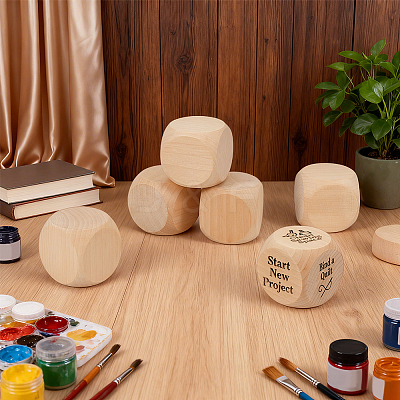 Schima Wood Blank Dice WOOD-WH0124-154B-1