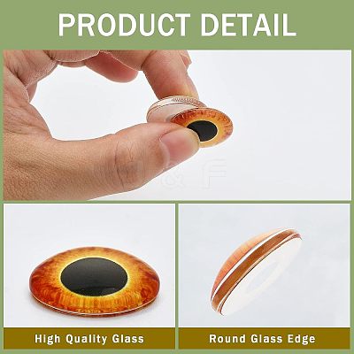 30Pcs 15 Style Luminous Glass Cabochons DIY-CA0004-97-1