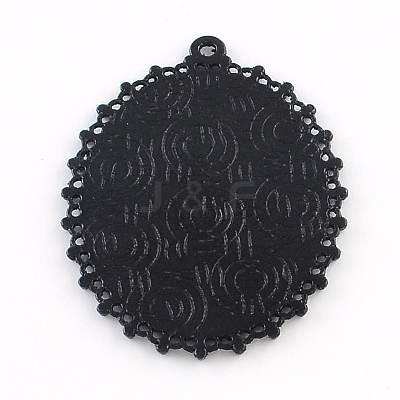 Electrophoresis Alloy Oval Big Pendant Cabochon Settings PALLOY-Q304-43-NR-1