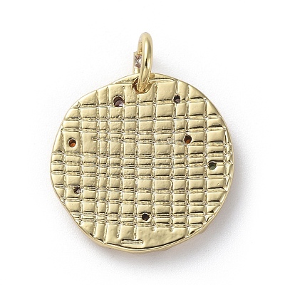 Brass Micro Pave Cubic Zirconia Pendants ZIRC-G157-03J-01G-1