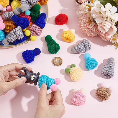60Pcs 2 Style Handmade Wool Woven Hat Decoration AJEW-NB0005-60-1