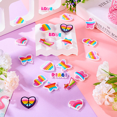 24Pcs 12 Styles Rainbow PVC Cabochons FIND-TA0005-48-1