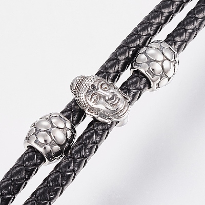 Braided Leather Cord Multi-strand Bracelets BJEW-H560-56-1