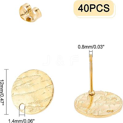 40Pcs 304 Stainless Steel Stud Earring Findings STAS-UN0025-27-1