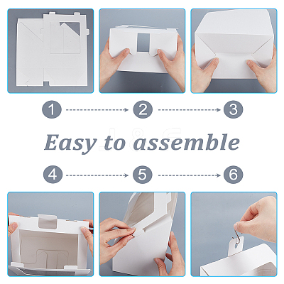 Foldable Cardboard Gift Cap Storage Boxes with Clear PVC Window CON-WH0099-67A-1