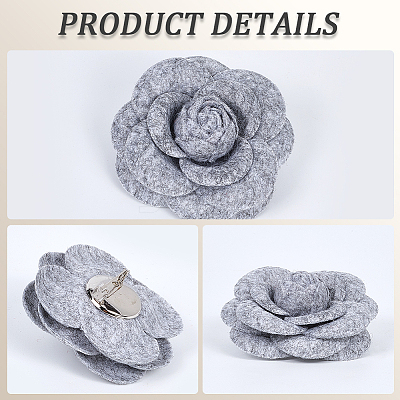 4Pcs Cloth Art Camelia Brooch Pins JEWB-CN0001-03B-1