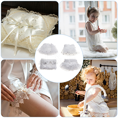 4 Bags 4 Styles Polyester Embroidery Lace Ribbons OCOR-MA0001-01-1