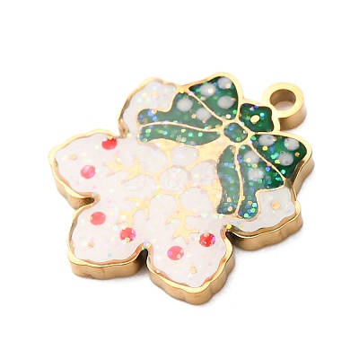Christmas 304 Stainless Steel Enamel Pendants LS-STAS-B112-02G-11-1