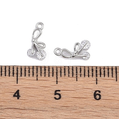 Brass Micro Pave Clear Cubic Zirconia Pendants KK-K351-46E-P-1