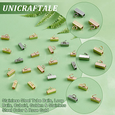 30Pcs 3 Colors 201 Stainless Steel Tube Bails STAS-UN0038-70-1