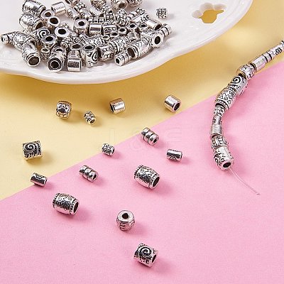1Box 260pcs/box Tibetan Style Alloy Spacer Beads Large Hole TIBEB-TA0001-01AS-1