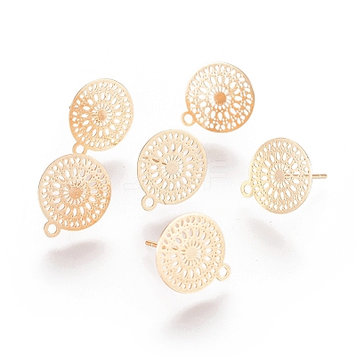 Brass Stud Earring Findings X-KK-S345-260G-1