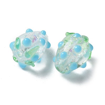 Handmade Foil Lampwork Bumpy Beads Strands FOIL-Z001-05A-1