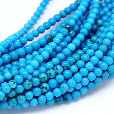 Natural Magnesite Round Bead Strands TURQ-E022-38C-4mm-1