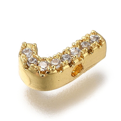 Rack Plating Brass Micro Pave Clear Cubic Zirconia Beads KK-G500-30G-J-1