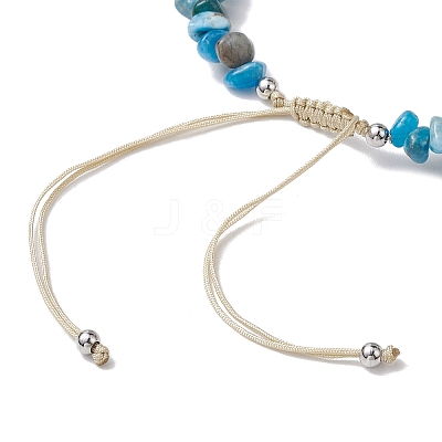 Natural Apatite Chip Nylon Braided Beaded Bracelet Making AJEW-JB01296-07-1