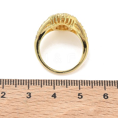 Brass Micro Pave Cubic Zirconia Finger Rings for Women RJEW-K261-17G-1