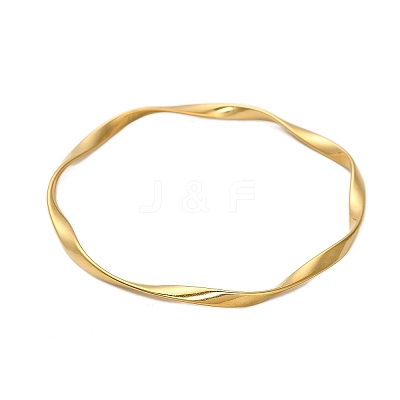 304 Stainless Steel Twisted Bangles for Women BJEW-Q040-07G-1