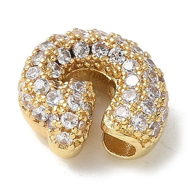 Brass Micro Pave Cubic Zirconia Beads KK-P290-61G-G-1
