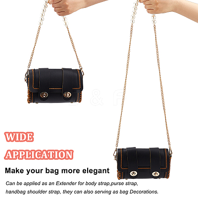 2Pcs 2 Style Plastic Imitation Pearl Beaded Bag Straps DIY-WR0002-72G-1
