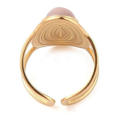 Oval Natural Rhodonite Finger Rings RJEW-Z057-14G-08-1