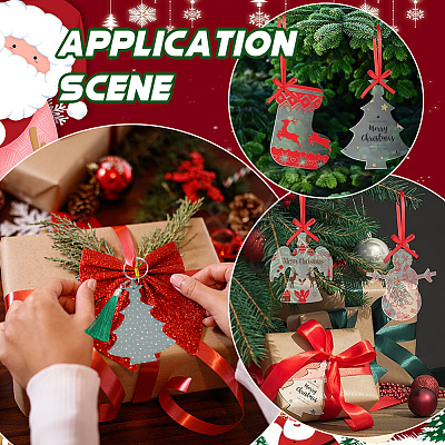 48Pcs 6 Styles Christmas Acrylic Big Pendants FIND-SC0011-43-1