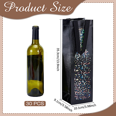 Non-Woven Fabric Wine Bottle Gift Tote Bags ABAG-WH0048-91-1