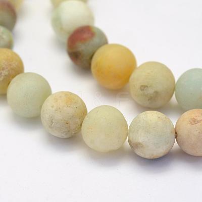 Natural Flower Amazonite Beads Strands G-G697-F05-6mm-1