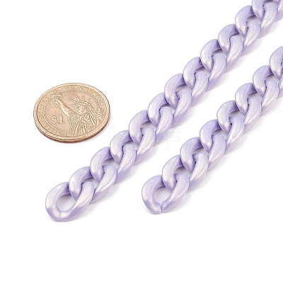 Spray Painted Acrylic Curb Chains AJEW-JB01089-1