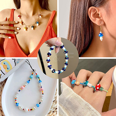 1Strand Handmade Lampwork Beads Strands LAMP-TA0001-84C-1