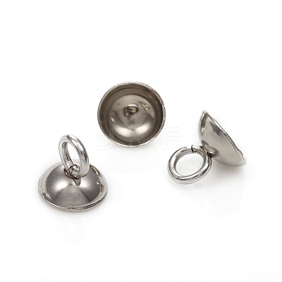 201 Stainless Steel Bead Cap Pendant Bails STAS-G224-24P-03-1